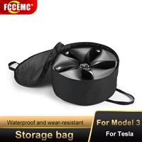for tesla model 3y pvc waterproof wheel cap storage bag spare tire cover case oxford cloth portable carrying wheel hub bag