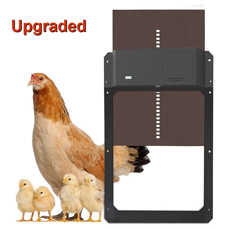 

Upgrade ABS Automatic Chicken Coop Door Opener Battery Powered Light Sense Control Waterproof Pet Flap Accessories House Gate