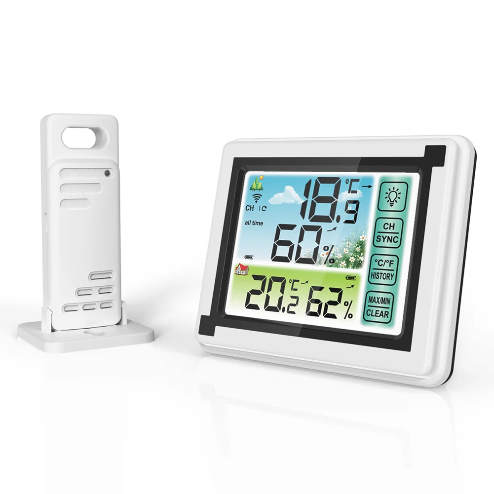 

Wireless Digital Weather Station Max Min Records ℃ ℉ Temperature Meter Humidity Monitor Weather Clock Hygrometer Measure Tools