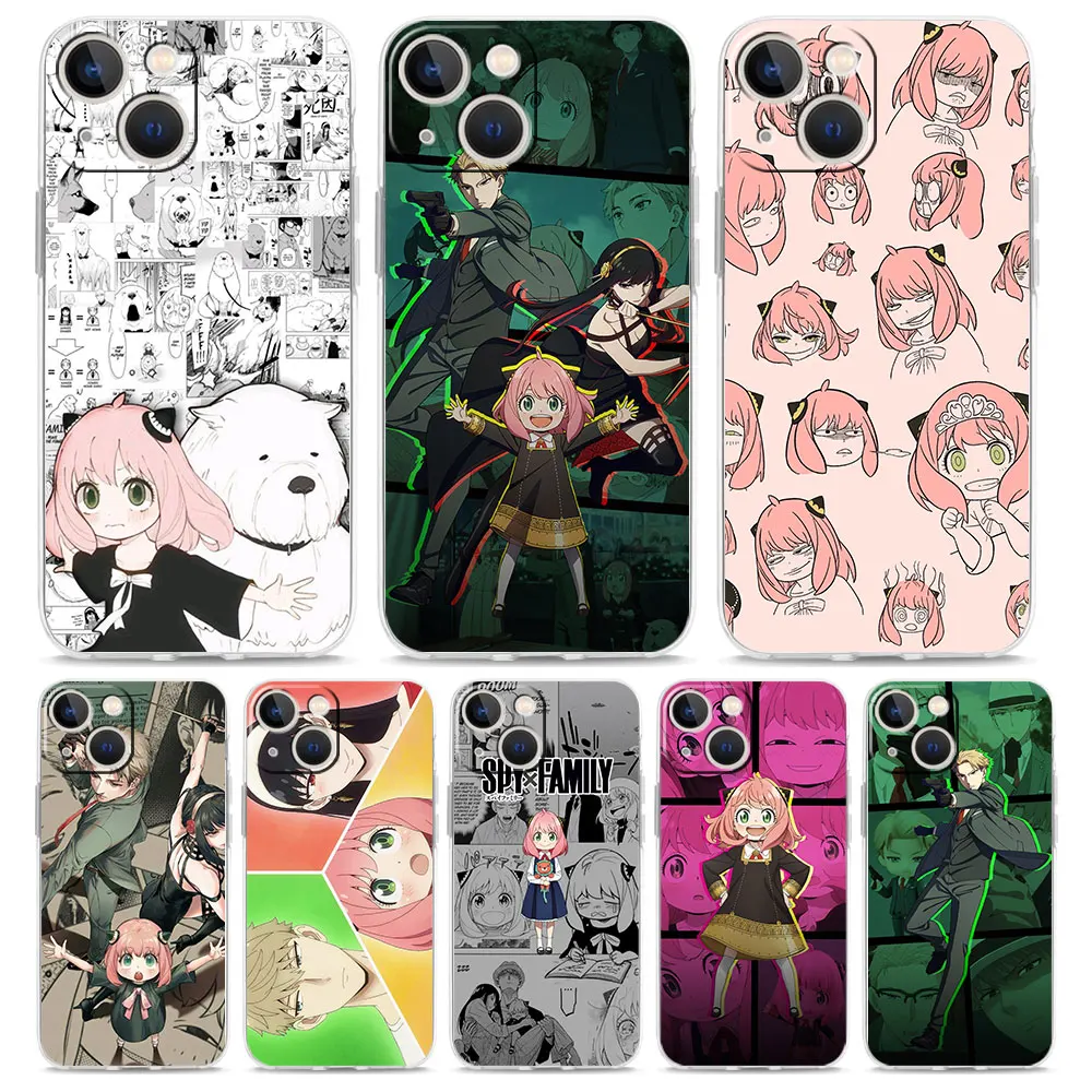 

Case For iPhone 14 13 12 11 Pro Max X Xs XR Max 7 8 Plus Bumper Phone Cases Clear TPU Cover Loid Forger Spy × Family Yor Forger