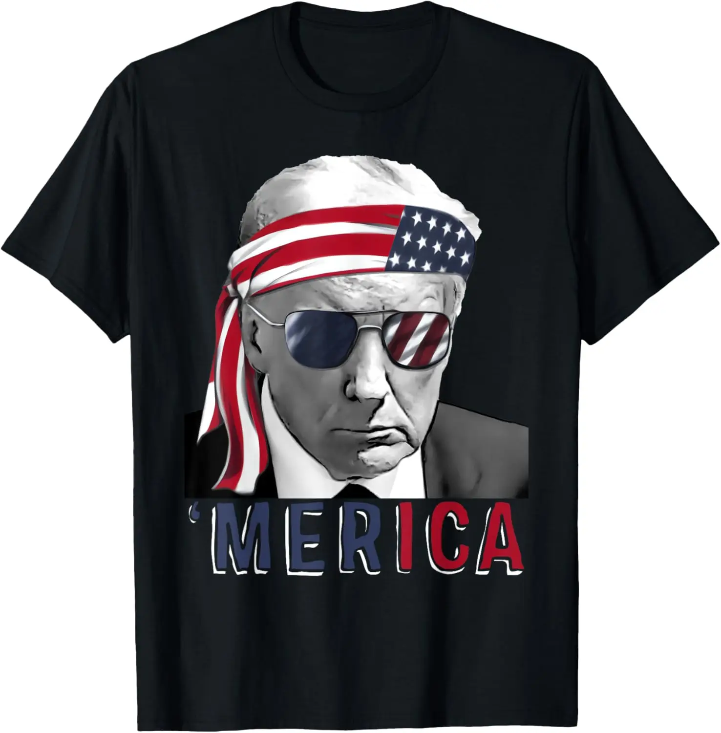 Футболка MERICA TRUMP Happy 4 июля Трамп с американским флагом США