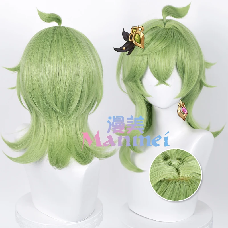 

Game Genshin Impact Collei Cosplay Wig Genshin Impact Collei Green Fake Scalp Top Cosplay Hair Heat Resistance Fibre Wigs