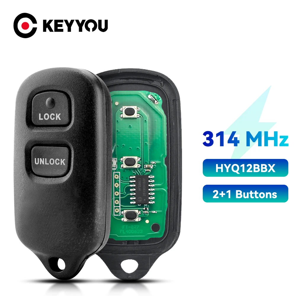 

KEYYOU для Toyota HYQ12BAN HYQ12BBX 2000 2001 2002 2003 2004 2005 2006 2007 2008 безключевой Автомобильный Дистанционный ключ 314,4 МГц 2 2 + 1 кнопки
