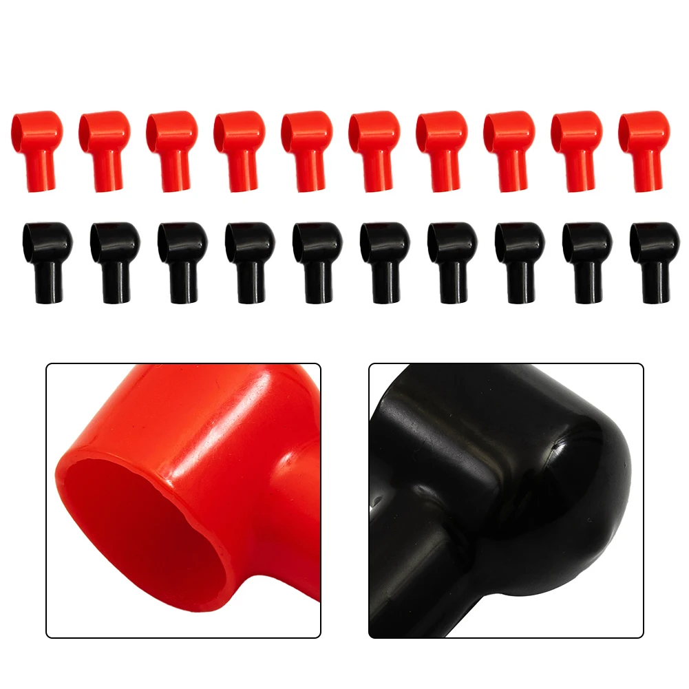 

20PCS Battery Terminal Cover Boots Insulating Protective Lug Cap 12x20mm Black Red Battery Insulation Cover Protects Alternator