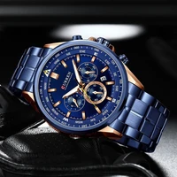 curren sport chronograph mens watches quartz luxury brand wristwatches men stainless steel luminous male clock relogio masculino