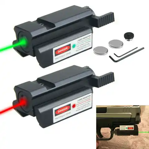 Тактический прицел с зеленым/красным лазером, 11 мм/20 мм, направляющая для охоты, Пикатинни, Вивера, пистолета, точечный Лазер