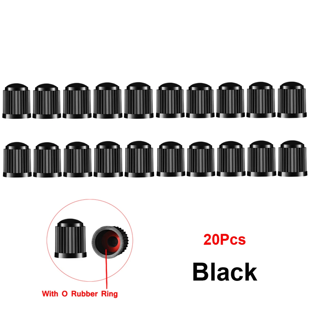 

20 шт. колпачки для клапанов шин, с уплотнительным резиновым кольцом, универсальные крышки штоков для автомобилей, внедорожников, велосипедов и велосипедов, грузовиков, мотоциклов