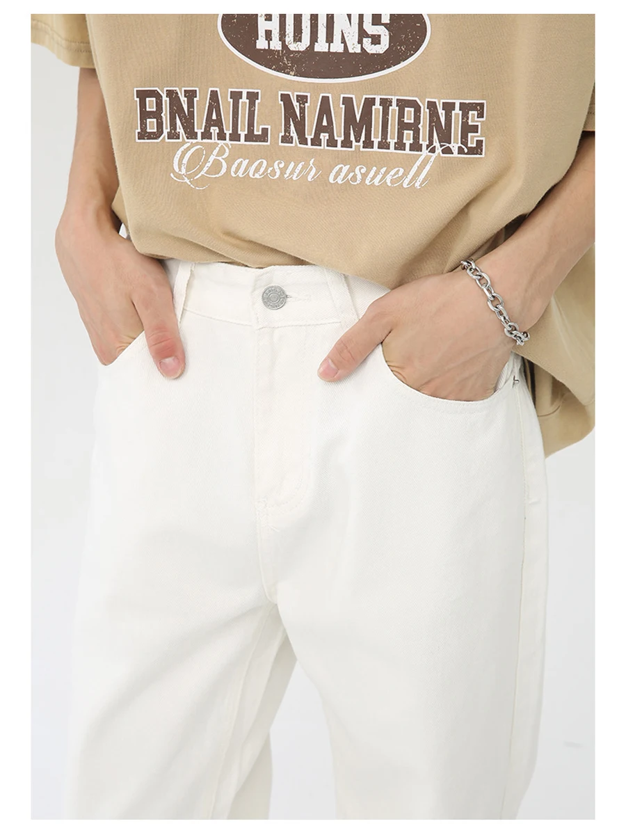 Four Seasons European and American Casual Jeans Trend Loose Straight Casual Trousers Men's and Women's Same Style Ins Hot Sale