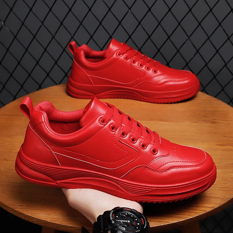 

2023 Fashion New Men's White Board Shoes Casual Shoes for Men Male Running White Shoes Outdoor Lace-up Comfortable Men's Sneaker