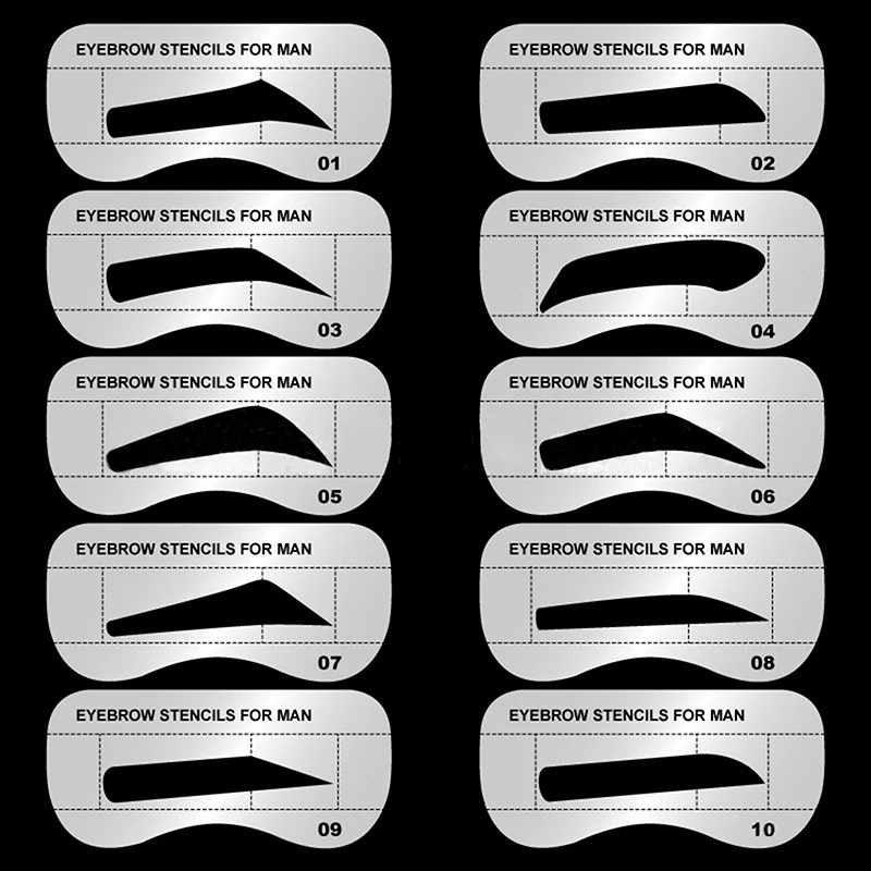 

10 style/set Card Eyebrow Stencil Grooming Shaper Template Makeup Tools Stickers eyebrow shaper cosmetic tool