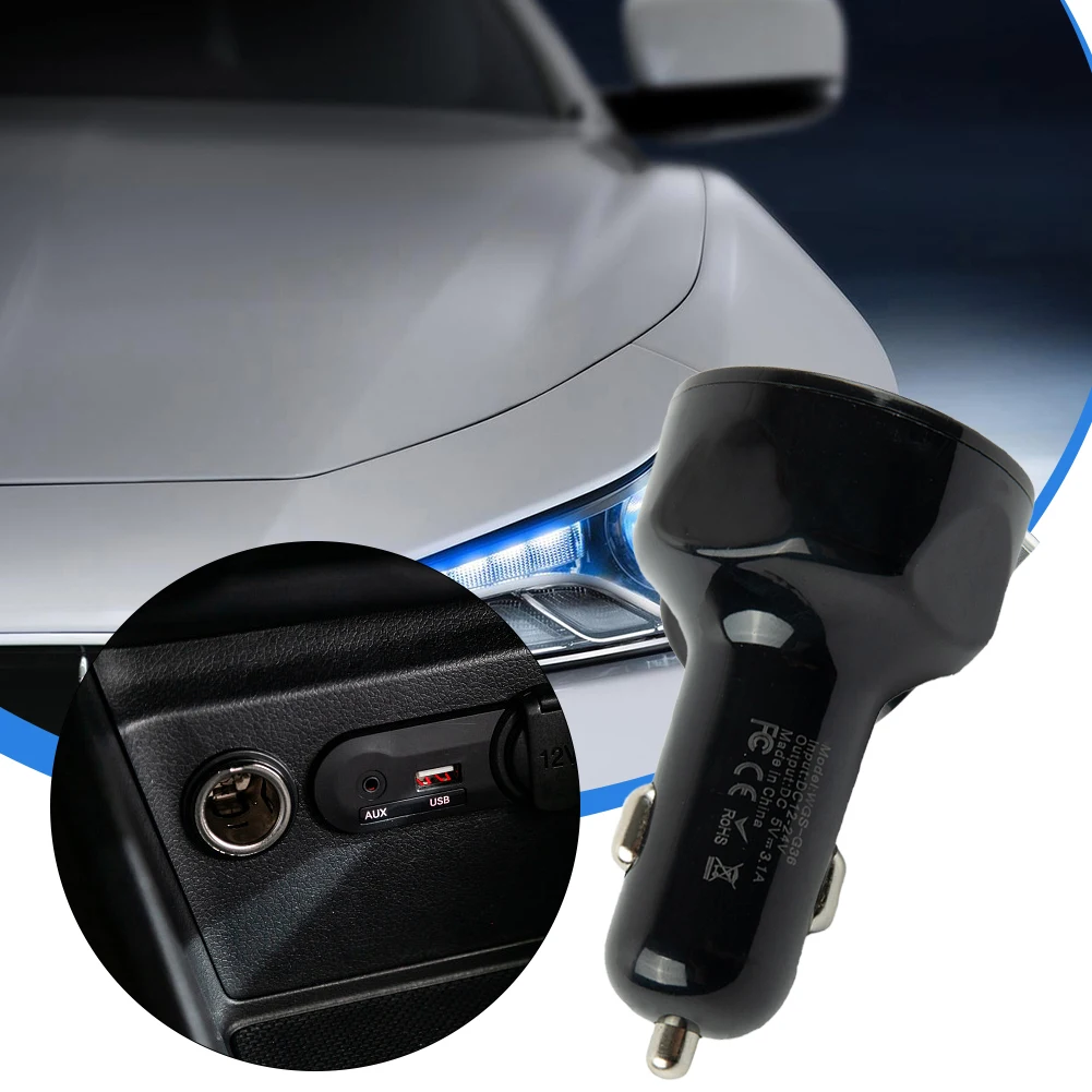 Фото Адаптер автомобильного зарядного устройства, 4 порта, USB 3, выход 1 А со светодиодным дисплеем напряжения аккумулятора, совместимый с популярными автомобилями 12 24 В №3
