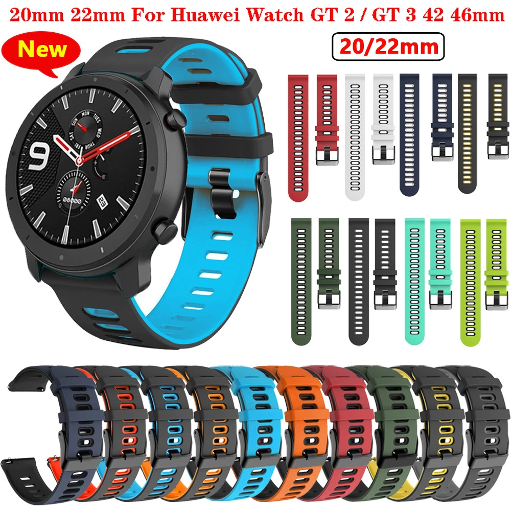 

20 22mm Smart Watch Bands For Huawei Watch GT3 GT 3 42mm 46mm Wrist Straps GT 2 GT2 Pro Watchband Bracelet Silicone Belt Correa