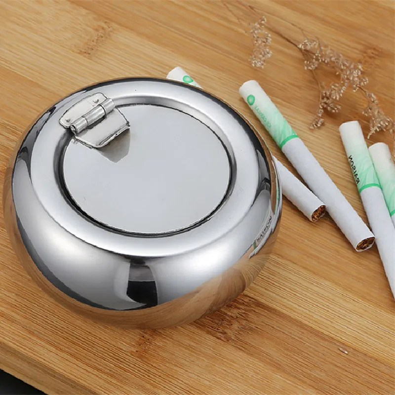 

New Ashtray Stainless Steel Simple Modern Outdoor Cigarettes Tray for Patio Tabletop Office Home Bedroom Yard Decoration Gifts