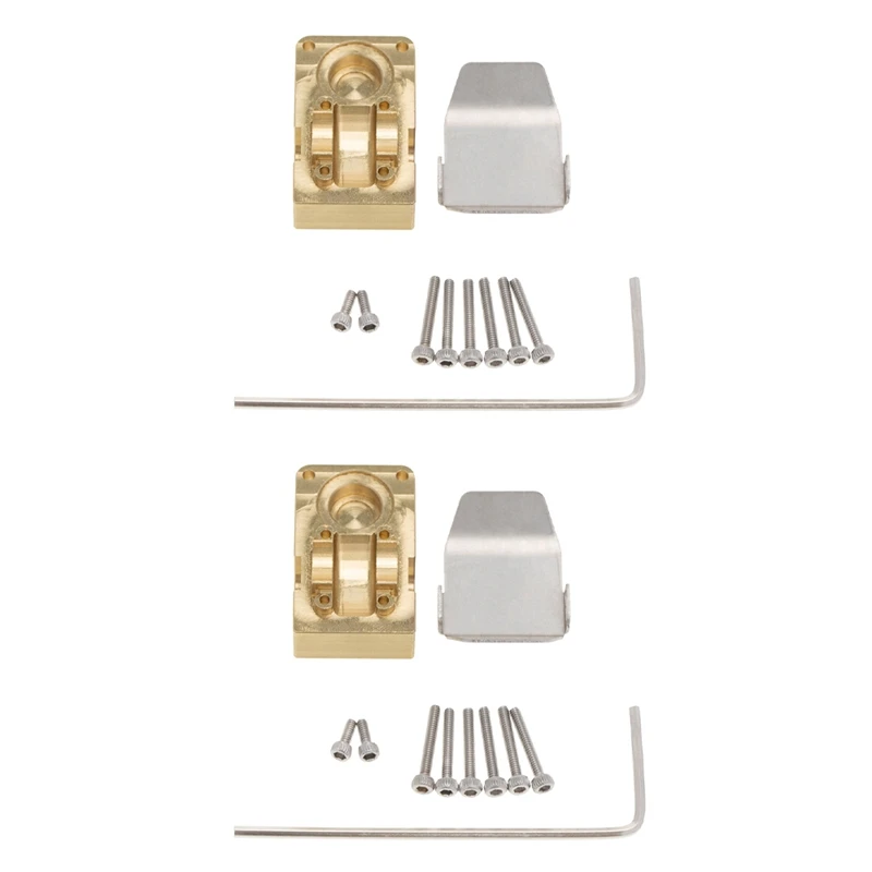 

2X Brass Differential Cover Bridge Axle Cover With Armor Upgrade Accessories For 1/24 RC Crawler Axial SCX24 90081 Parts