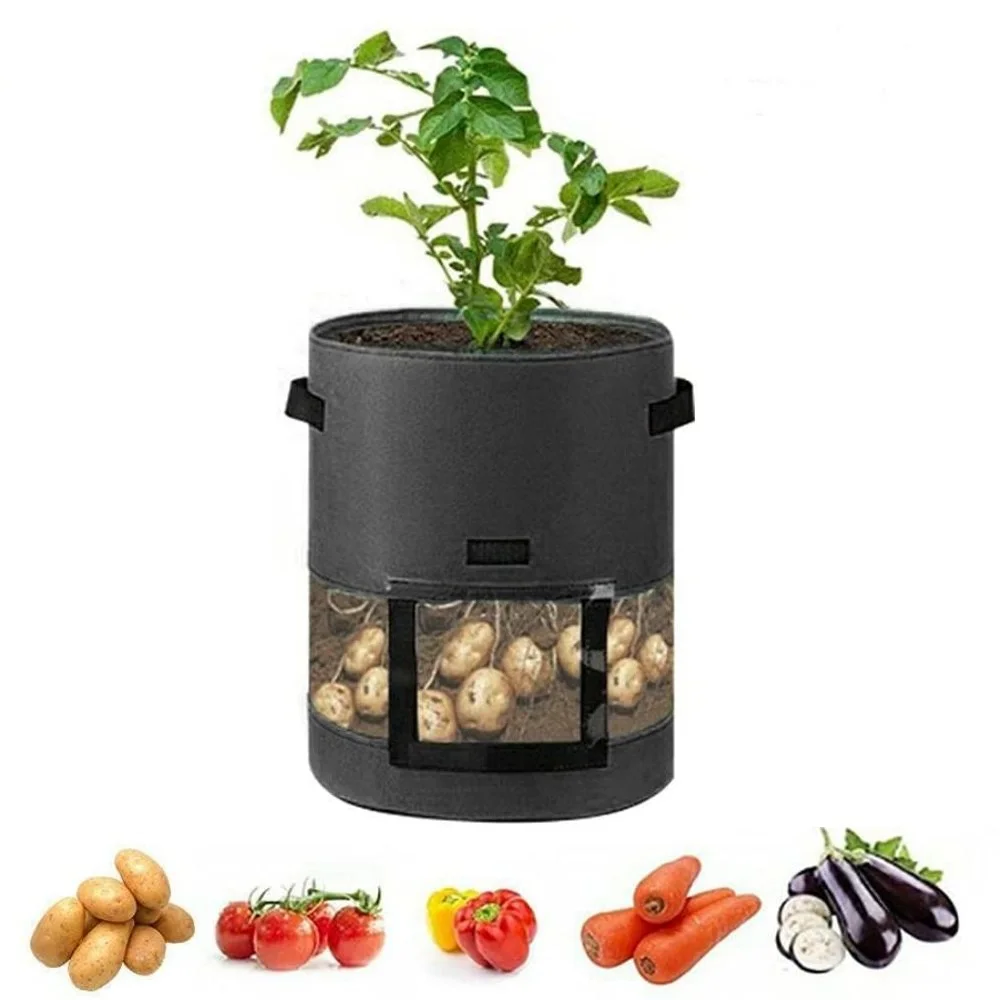 

7/10Gallon Planting Bag Non-woven Fabric Garden Potato Grow Container Bag Vegetable Seedling Growing Pot Plant Seed Growing Tool