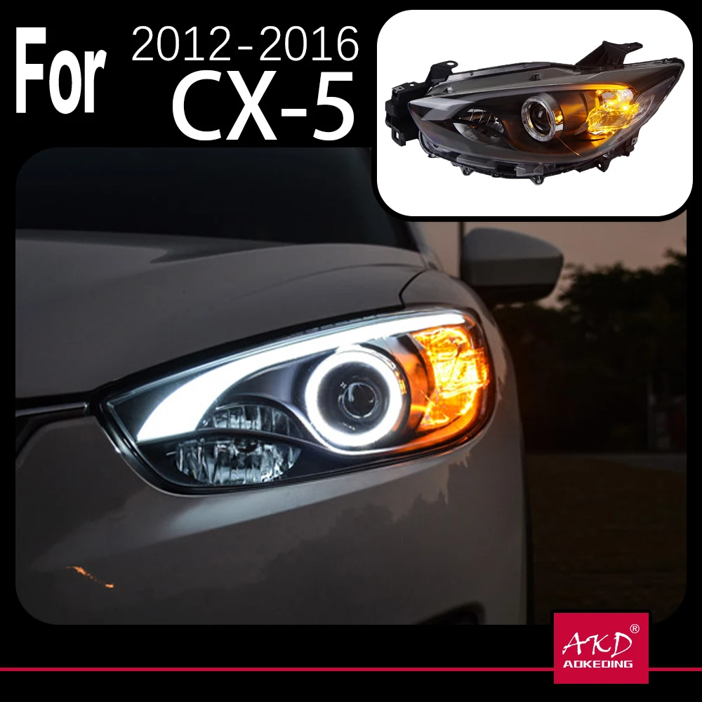

AKD Car Model Head Lamp for Mazda CX-5 LED Headlight 2012-2016 Brand Eagle Eye Angel Eye LED DRL Hid Bi Xenon Auto Accessories