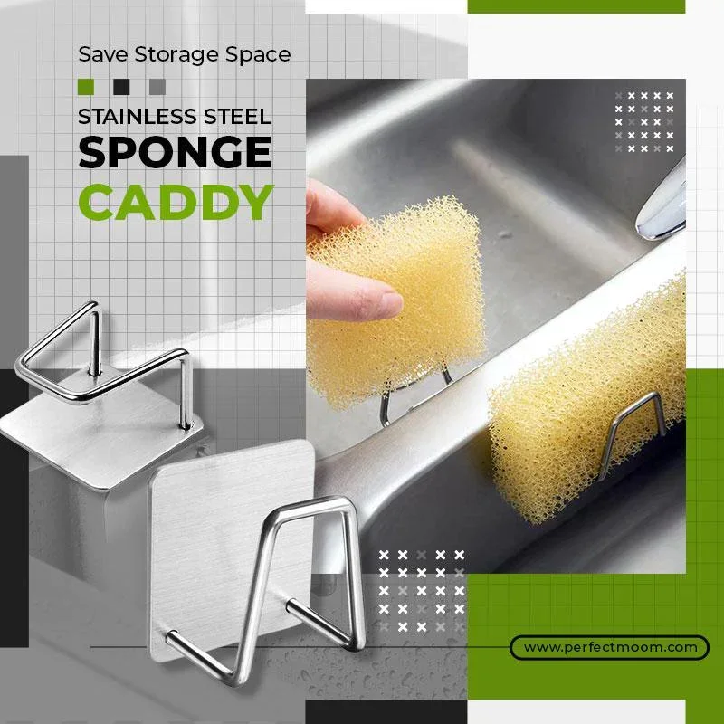 

Kitchen Sponges Holder Self Adhesive Sink Sponges Drain Drying Rack Stainless Steel Holder Sink Organizer Kitchen Accessories