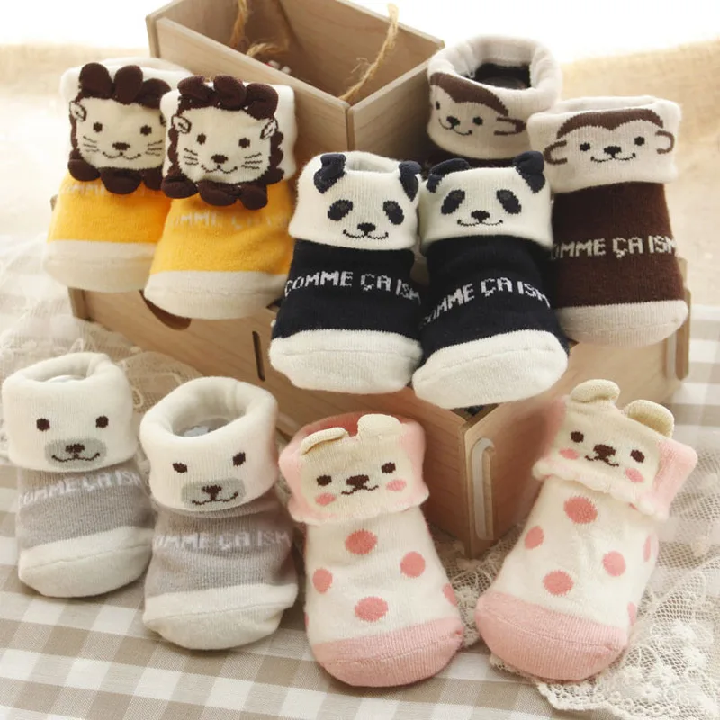 

5 пар в упаковке Детские носки новинка с объемными ушками, носки для новорожденных носки с мультяшными рисунками для мальчиков и девочек носки для весны и лета, коттоновые носки