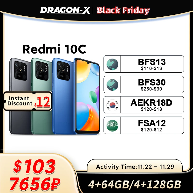 Global Version Xiaomi Redmi 10C Smartphone Snapdragon 680 64GB / 128GB 6.71