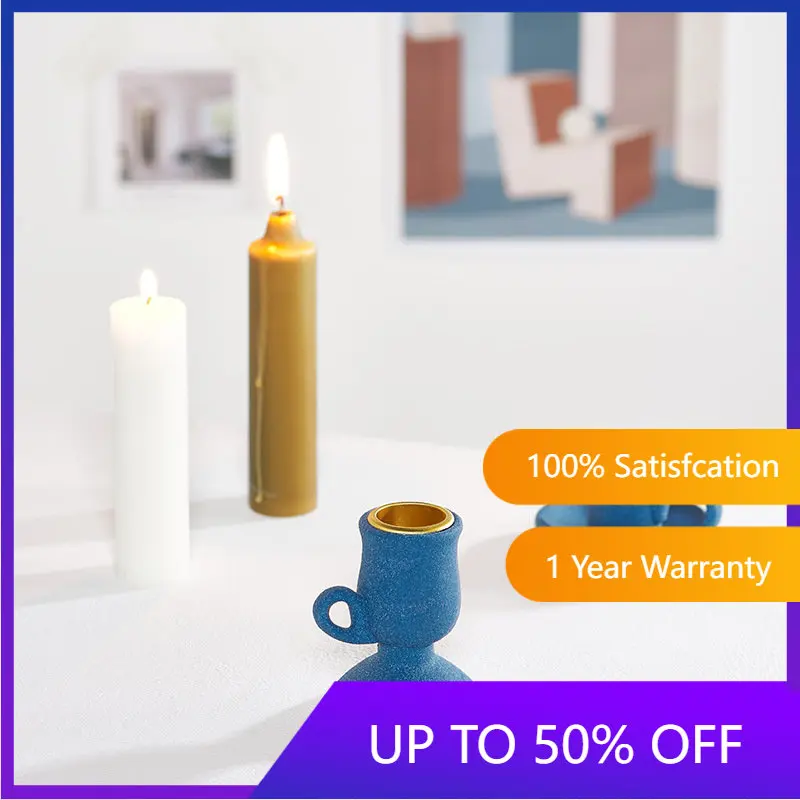 

Ins Ceramic Candlestick Candle Nordic Home Decoration Candlestick Home Ceramic Decorations Home Stay Shooting Props
