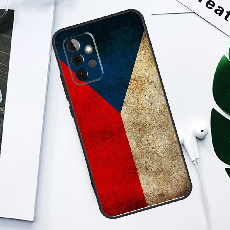 Чехия с флагом для Samsung Galaxy A34 A54 A14 A55 A35 A15 A53 A33 A13 A05 A06 A16 A22 A32 A52 Чехол телефона