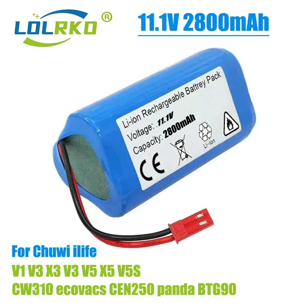 11 1 В 2800 мАч/6800 мАч/9800 мАч для Ecovacs Llife V1 X3 V3 V5 X5 CW310 CEN250 роботизированный вакуумный