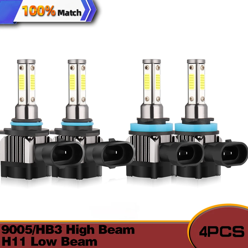 

4Pcs Canbus LED Light Bulb LED Headlight High Low Beam Wireless Car LED Lamp CSP Chips 120W 20000LM 6000K White Car Light