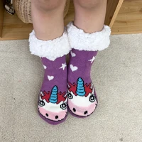 childrens socks crocodile monkey unicorn indoor slippers warm plush bedroom silicone non slip womens fuzzy sock womens socks