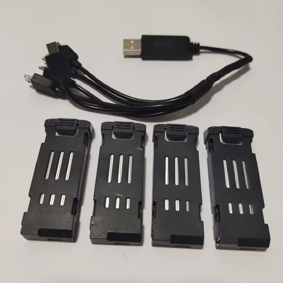 

E58 Drone Lithium Battery Spare Parts Foldable RC Quadcopter 3.7V 1200mAh 5in1 Charging Wire