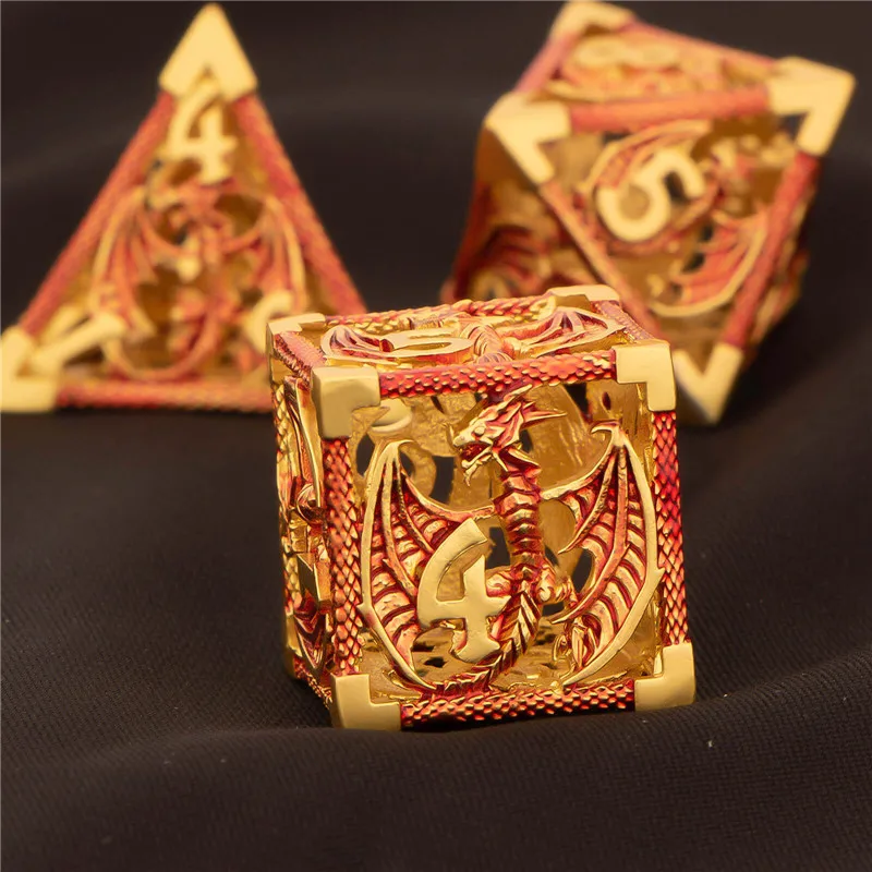 Полый металлический набор костей KERWELLSI DND для подземелья и дракона ролевых игр D20