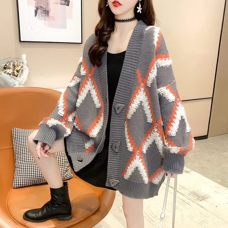 

Mid-length Lazy Spring and Autumn Knitted Cardigan Jacket Women's 2023 New Loose Autumn and Winter Outerwear Trend Wool Coat