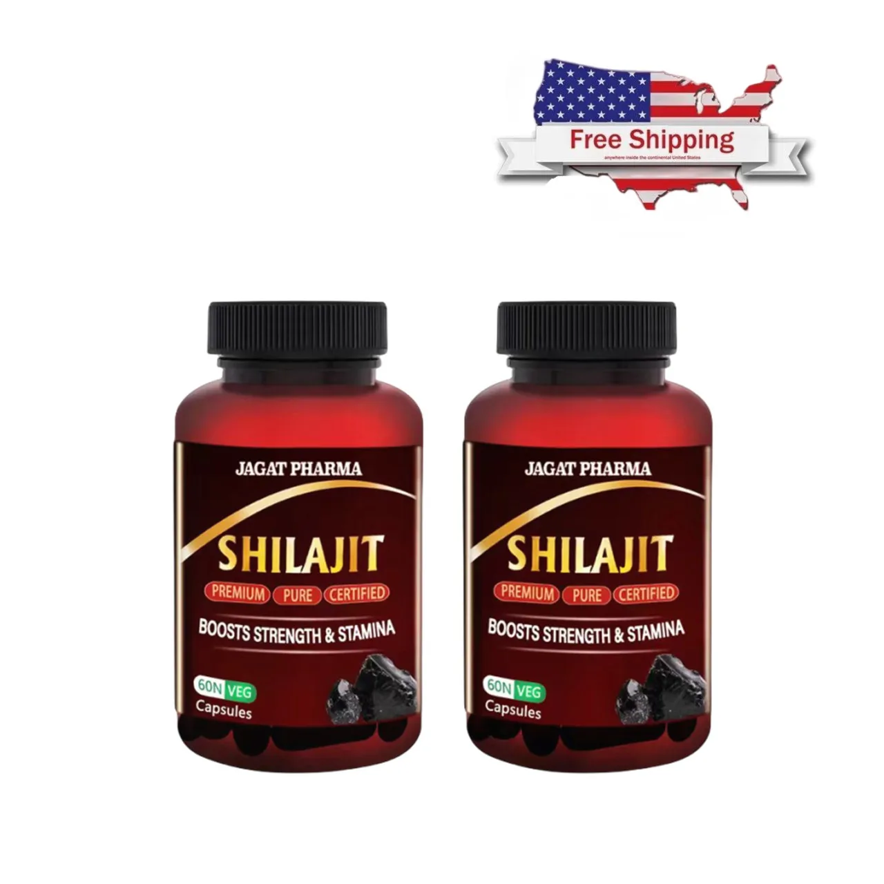 

Himalayan Pure Shilajit 60 Caps Naturally Occurring Fulvic Acid