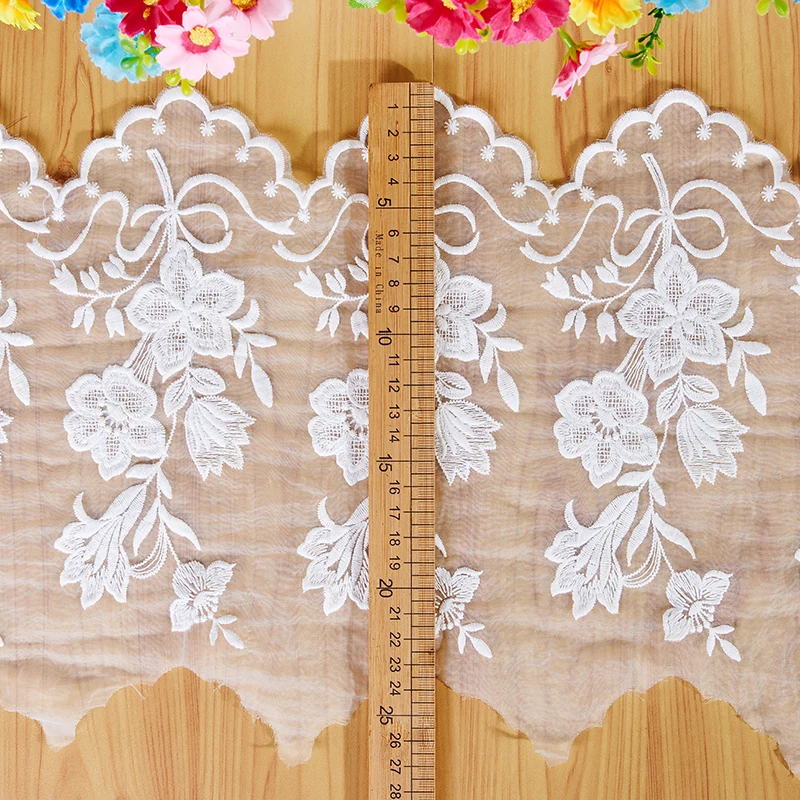 Кружевная ткань из тюля с цветочной вышивкой мягкая сетка отделка бахромой