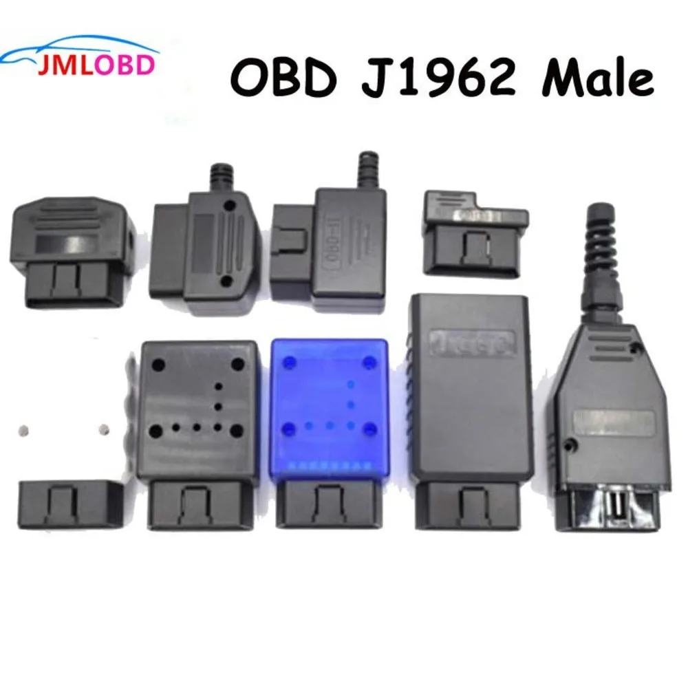 

New OBD2 16Pin Male Female Connector Plug Adapter OBD OBDII EOBD J1962 OBD2 16Pin Wiring Adapter 16Pin Shell 10Pcs