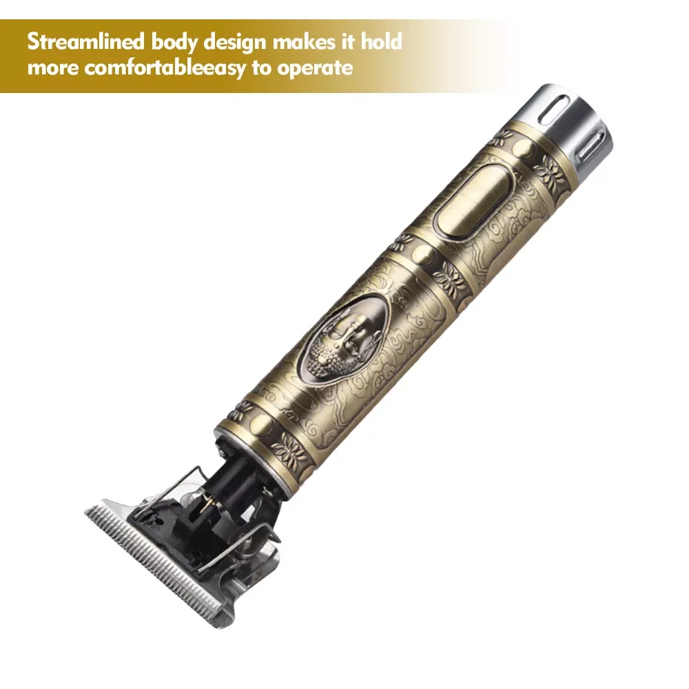 

NEW2023 Professional Hair Clipper All Metal Men Cordless Hair Trimmer 0mm Baldheaded T Blade Finish Haircut Machine