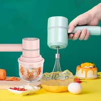 usb 2 in 1 wireless electric garlic chopper masher whisk egg beater 3 speed control with 2 mixing rods kitchen handheld frother