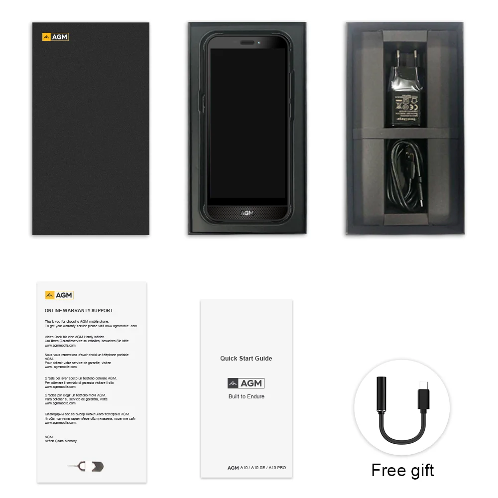 OFFICIAL AGM A10 IP68 Waterproof Cellphone 3GB+32GB Rugged Smartphone 5.7" LCD Front Speaker 4400mAh NFC Mobile Phone Android |