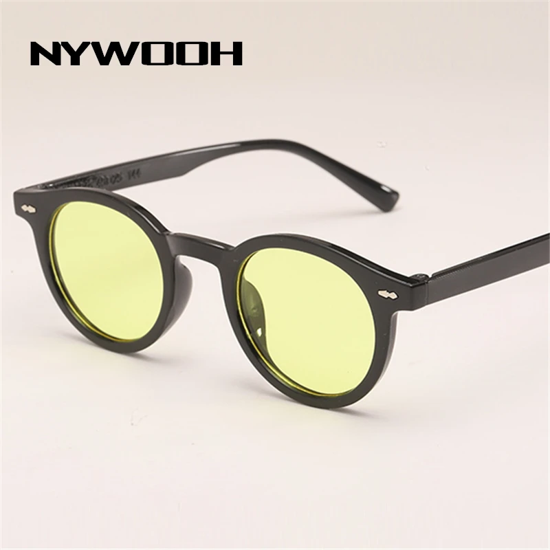 NYWOOH винтажные маленькие круглые солнцезащитные очки мужские классические
