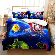 Super Soft Marioes 3d Print Duvet Cover Pillowcase Cartoon Bedding Set Single Twin Full Size for Kids Boy Girl Bedroom Decor