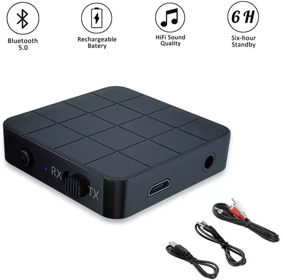 

2in1 bluetooth receiver Audio Receiver Transmitter AUX RCA 3.5MM Jack USB Stereo Wireless receiver for pc Car Headphone Computer