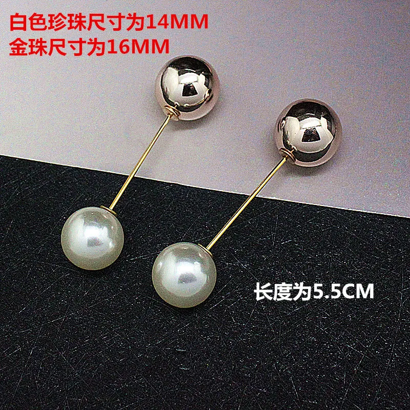 Фиксированные противоскользящие жемчужные броши с двумя головками булавки