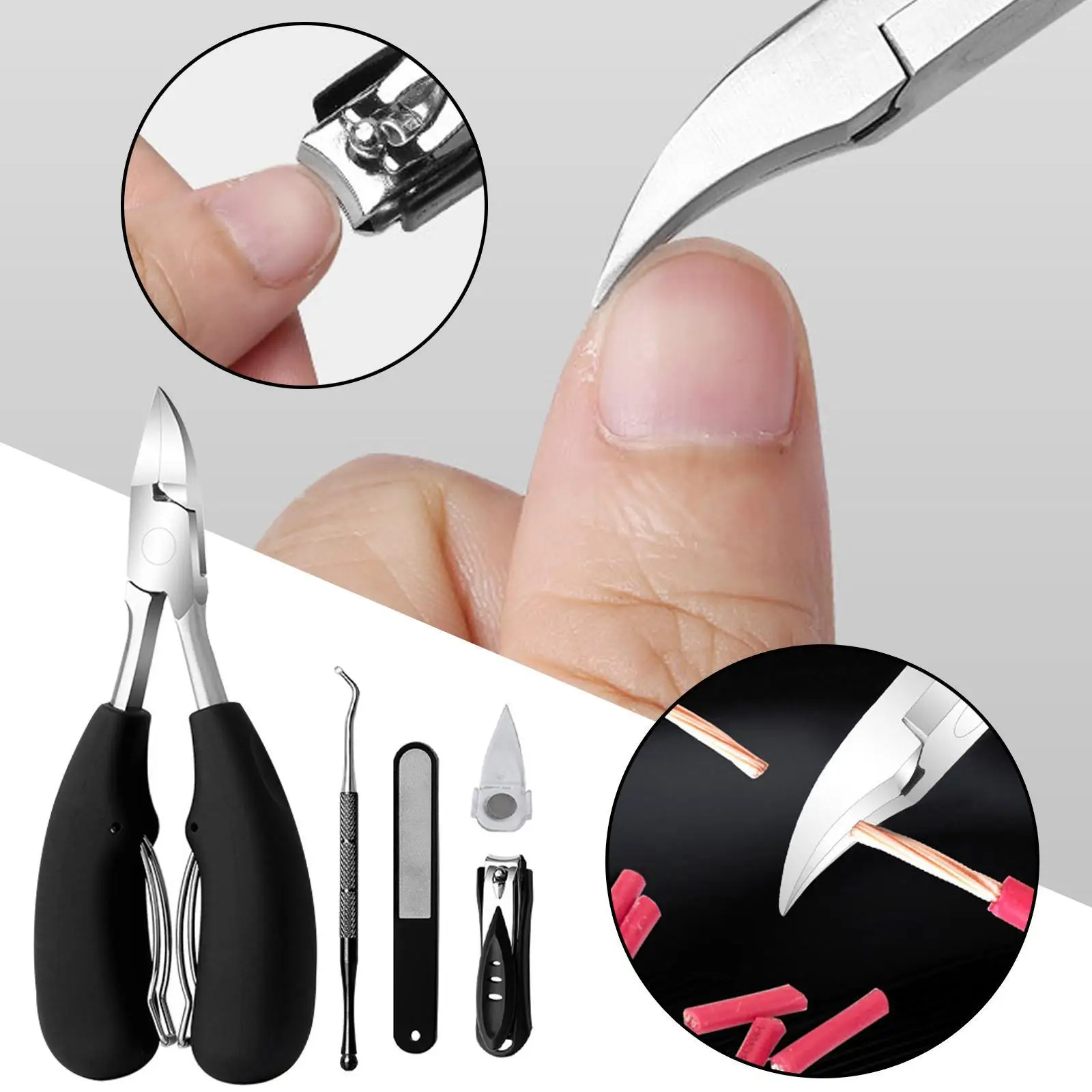 

1Pc Toenail Nail Clippers Cutters Stainless Steel Pedicure Manicure Tools Professional Thick Ingrown Paronychia Correction Tool