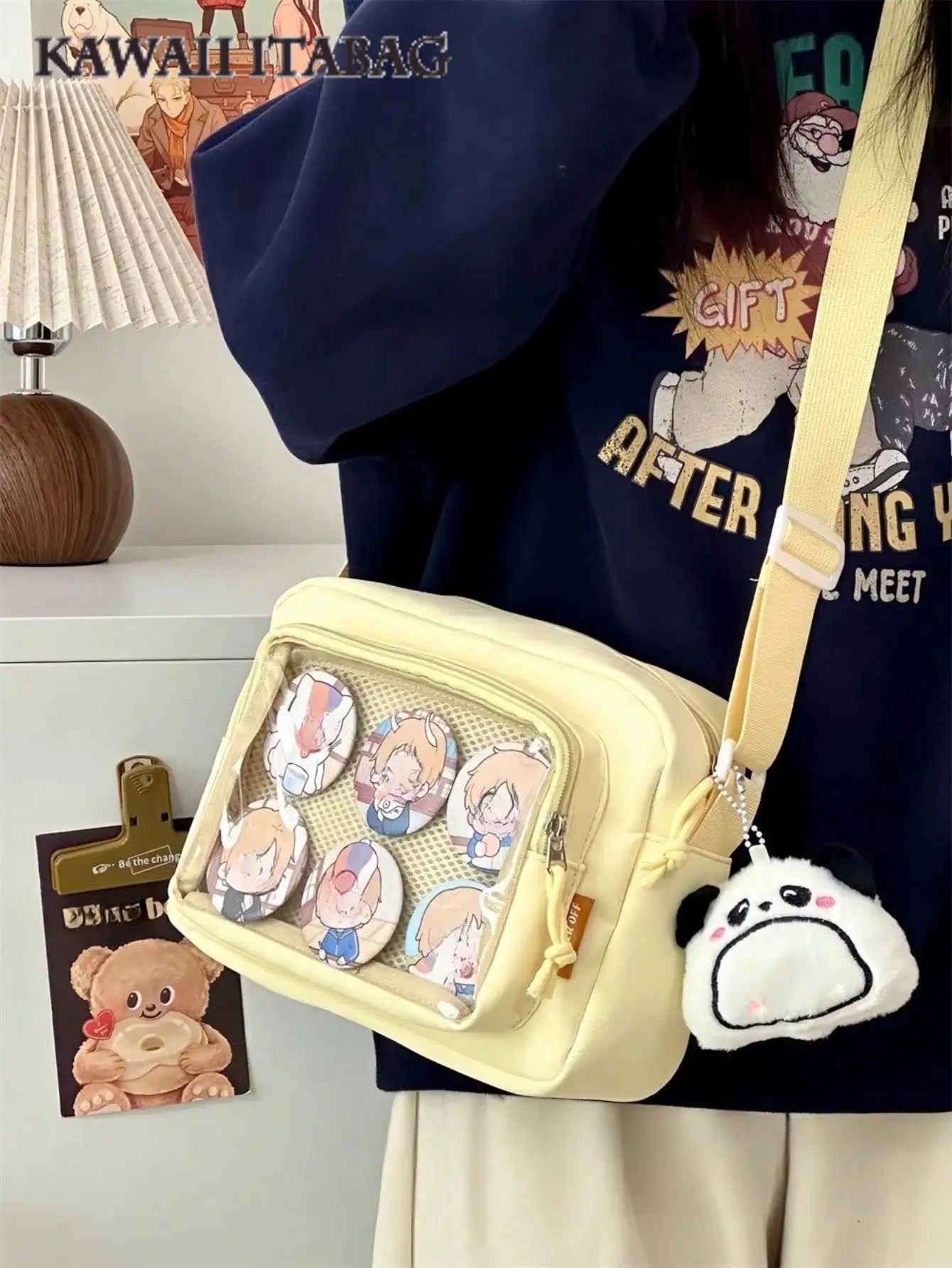 Фото Кавайные маленькие сумки Itabag для девочек ярких цветов, прозрачные кошельки, сумка через плечо для женщин, сумка Ita, сумки из ПВХ «сделай сам» №3