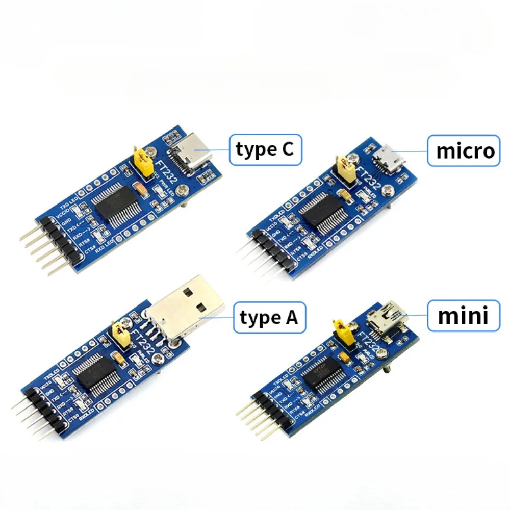 Модуль FT232 с USB на последовательный тип A/micro/mini/type c TTL FT232R FT232RL для Mac OS Linux Android WinCE