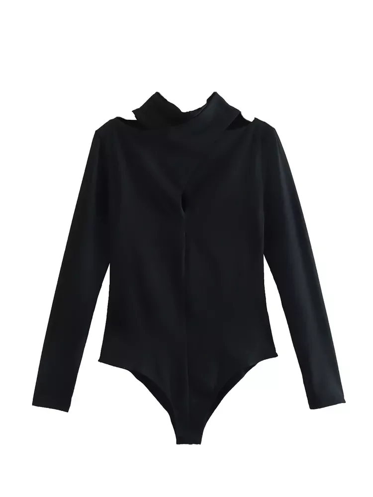 

Модные Женские однотонные Сексуальные облегающие боди TRAF с перекрестным лямкой на шее, винтажные длинные бриллиантовые комбинезоны, уличн...