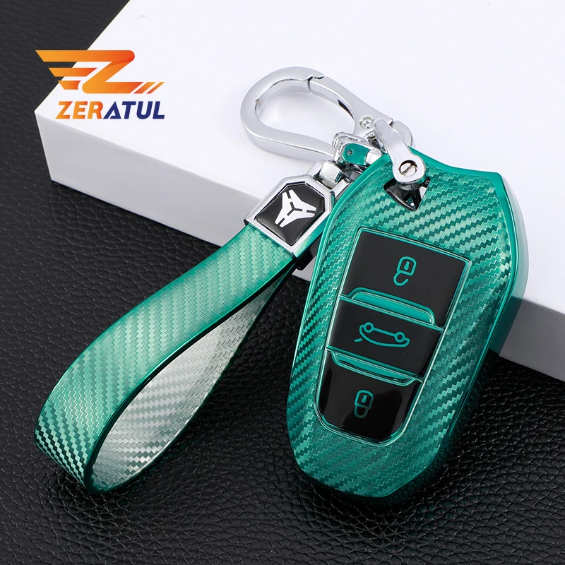 

For Citroen C4 C4L C6 C3-XR Picasso DS3 DS4 DS5 Peugeot 2008 3008 4008 5008 308 408 508 Car Smart Key Case Bag Cover Keychain