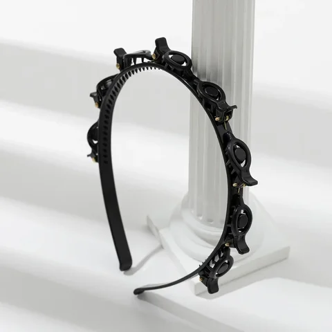 Многослойный ажурный плетеный обруч для волос, двухслойная повязка для волос с челкой, повязка на голову, сетевой головной убор знаменитости