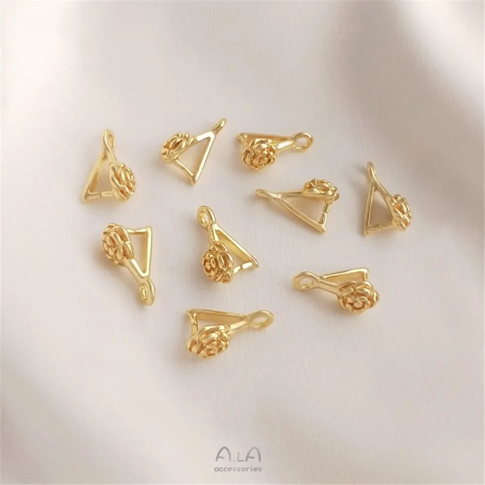 14K позолоченная застежка в форме розы с застежкой из семян дыни подвесная Diy