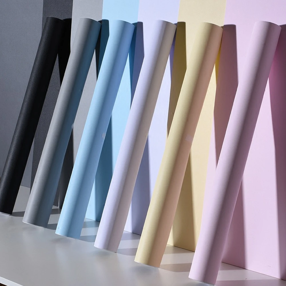

WOKHOME Solid Color Vinyl Self-adhesive Wallpaper Waterproof Contact Paper Wall Sticker for Living Room In Rolls Home Decoration