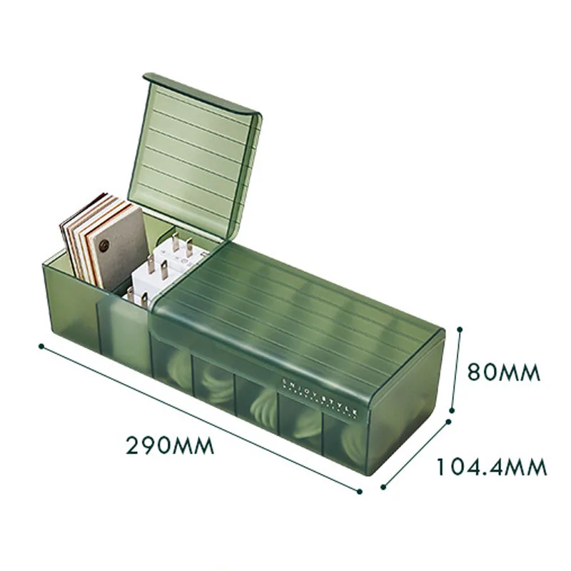 desktop power cord storage box data cable mobile phone charger charging cable sorting grid winder box organizer free global shipping